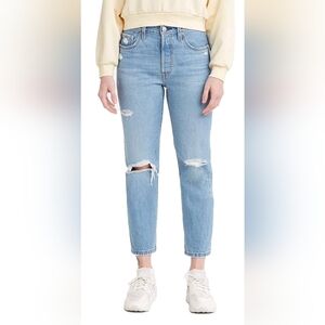 Levi's 501 Cropped Distressed Button Fly Womens Jeans Size 27x26